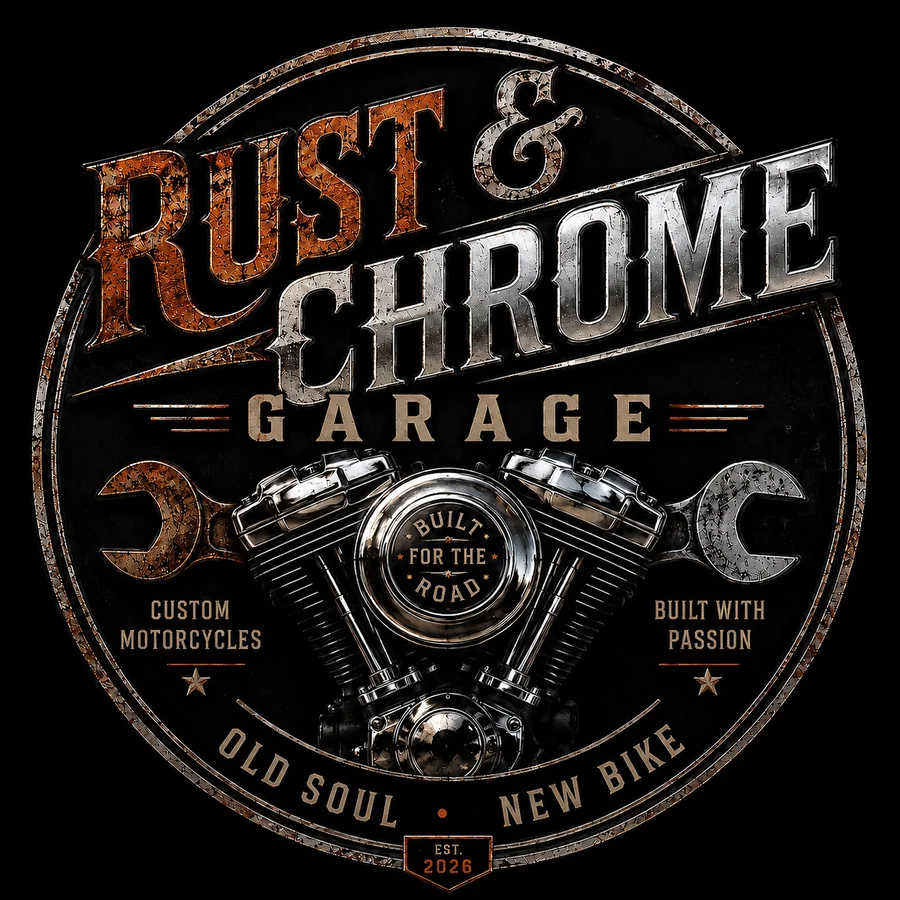Rust and Chrome Garage crest